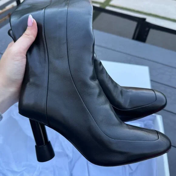Clergerie Karl Knee HighTall Boots Soft Lambskin Leather Sz 8.5 Black Heels - Picture 9 of 13